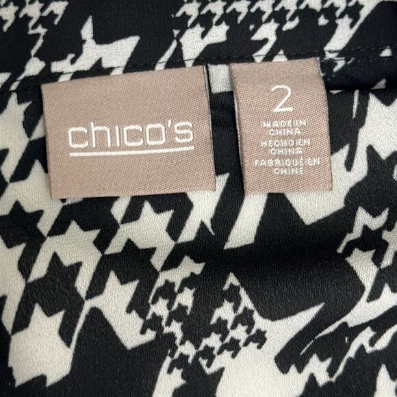 Chico’s Tunic Size 2 (12) Houndstooth Lightweight Flowy - Picture 14 of 16